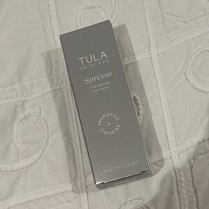Tula Skincare Espresso Eye Balm in iced shade energizing prebiotics caffeine